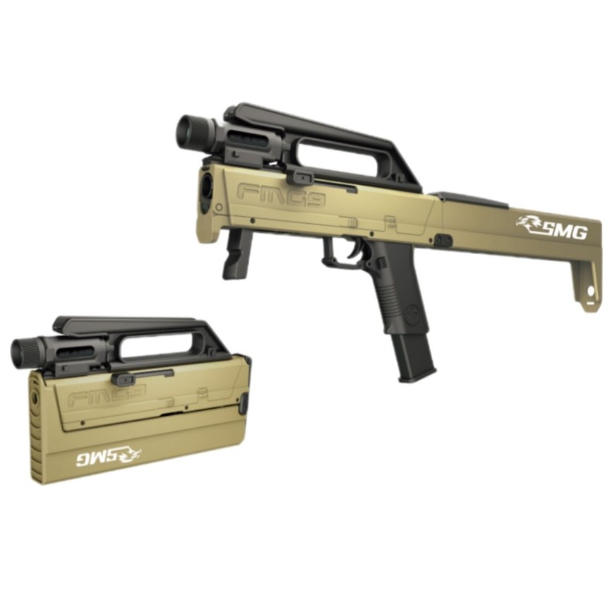 تفنگ اسباب بازی تاشو پوکه پران تیر فومی 