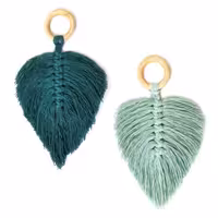 جفت آویز تزیینی بافتنی مکرومه مدل MacHang4461