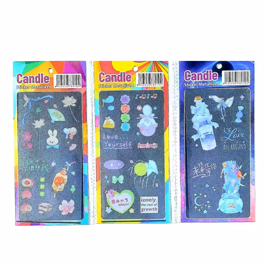 برچسب متالایز برفی Candle بسته 3 عددی کد B-2