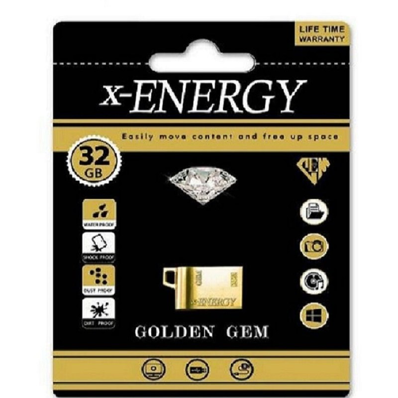 فلش مموری مدل X-energy Golden Gem 32GB