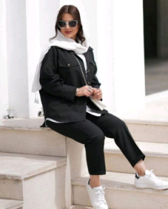 مانتو شلوار زنانه کتان کش مدل 243