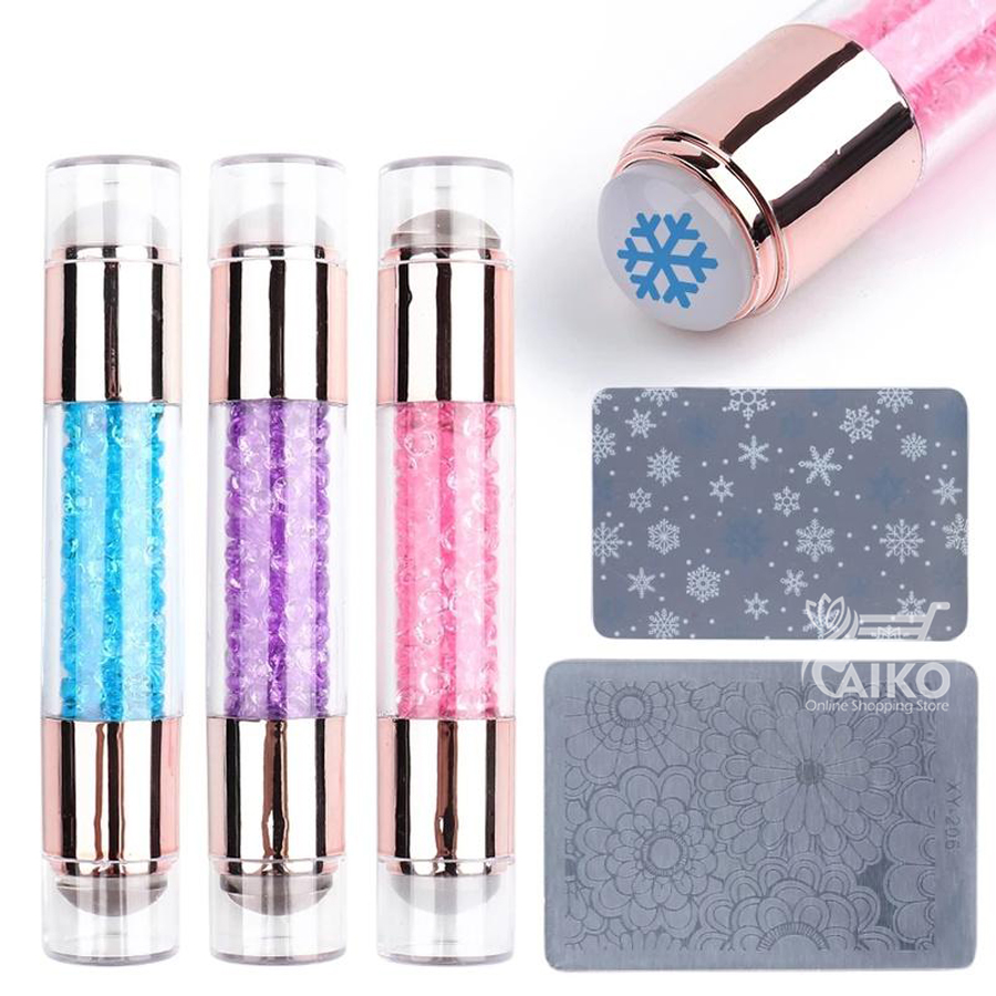 استمپر مهر زنی ناخن دو طرفه ژله ای Nail Stamper
