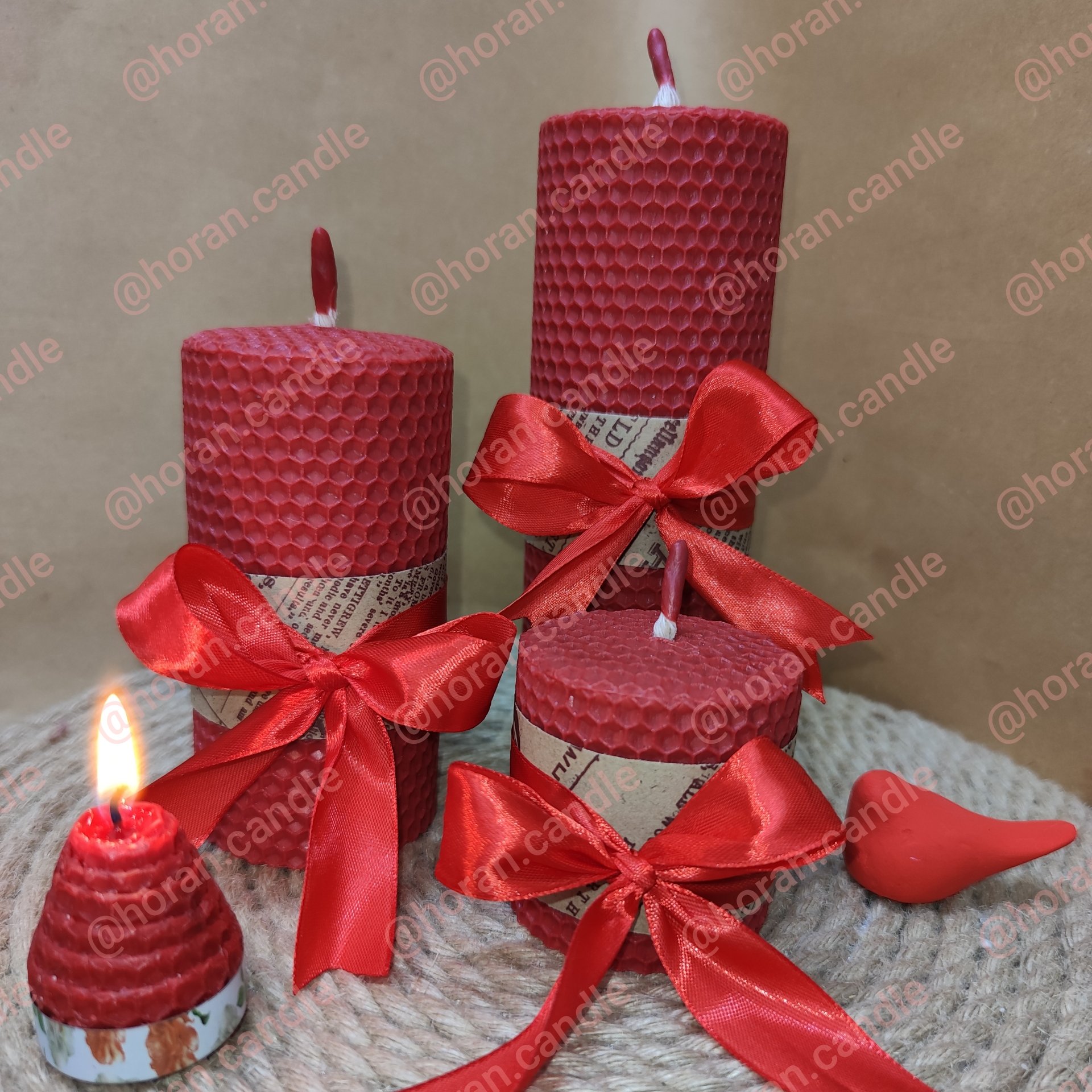 شمع موم عسل کادویی هدیه مناسب جهت باکس ارتفاع (6)(12)(18) صنایع دستیسانت