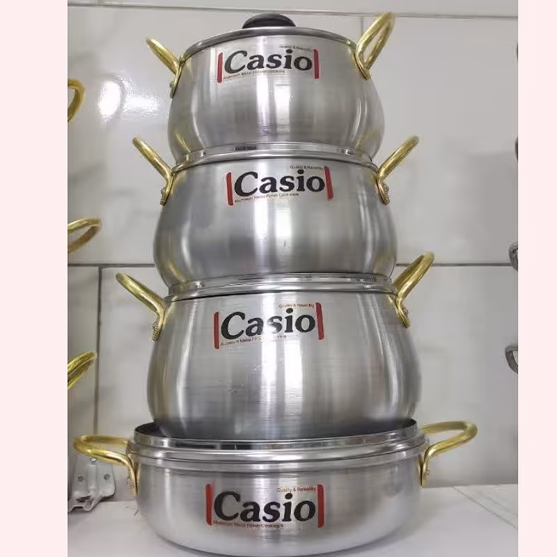 سرویس قابلمه روحی 8 پارچه دسته طلایی