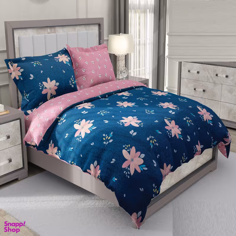 سرویس خواب طرح ساتین پنبه کد 53 یک نفره چهار تکه