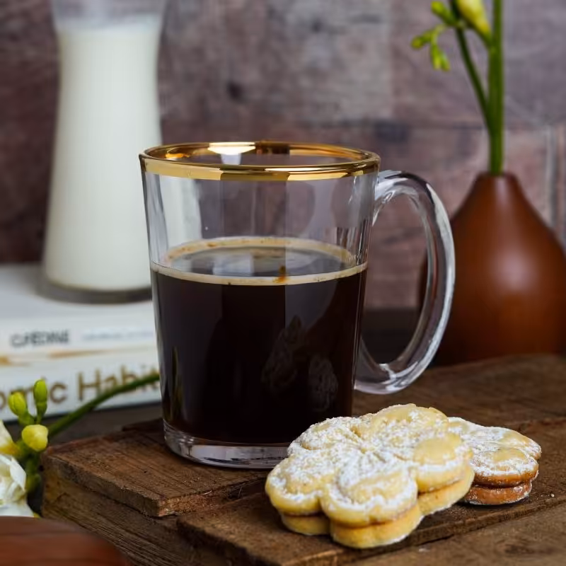 لیوان لب طلایی بلوری ساخت چین شرکت بلینک مکس مدل اوشن بسته شش عددی