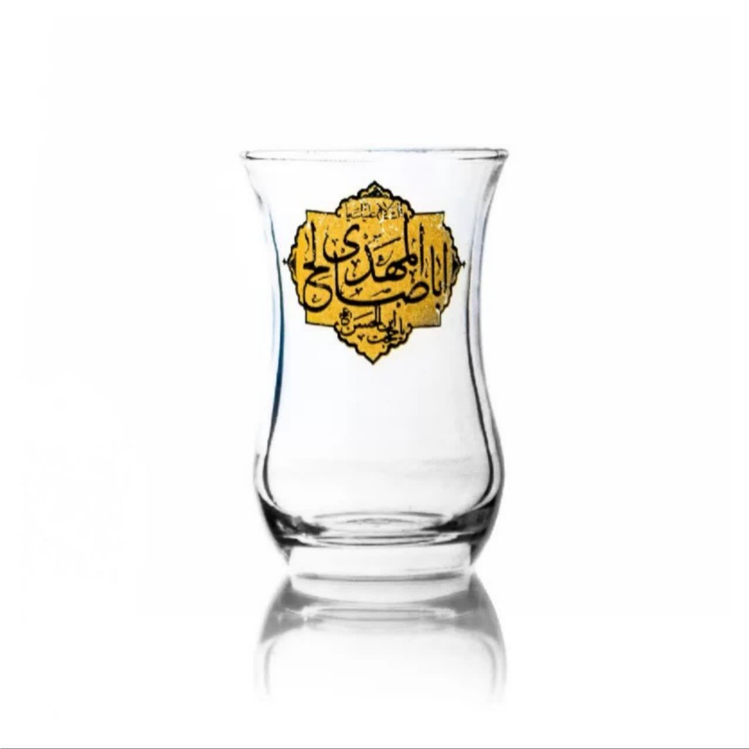 استکان کمر باریک با طرح السلام علیک یا اباصالح المهدی عج-6تایی