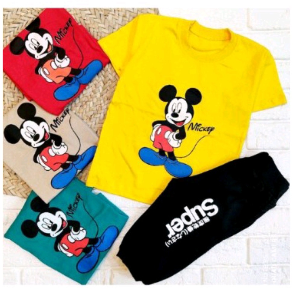 تیشرت شلوارک پسرانه  سایز35و40 و45جنس پنبه دورو  تیشرت زرد ابی فیروزه ای سرمه ای کرم