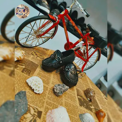کفش چرم پسرانه مشکی دوردوخت