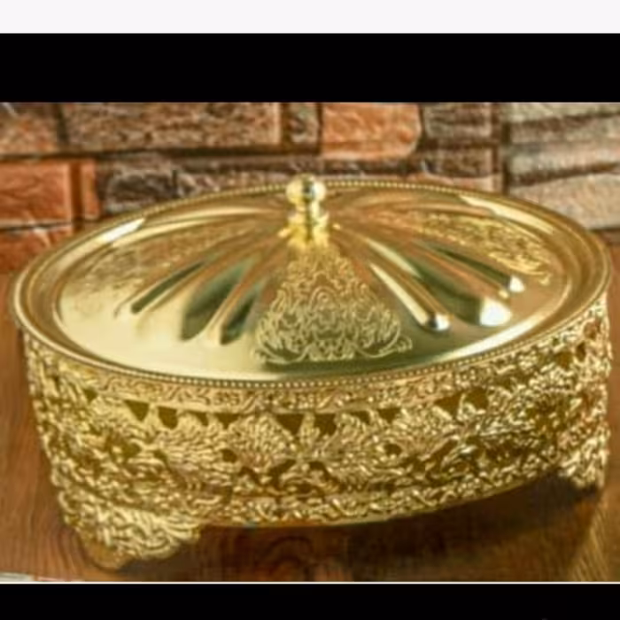 جاشکلاتی گرد طلایی آبکاری شده رنگ ثابت