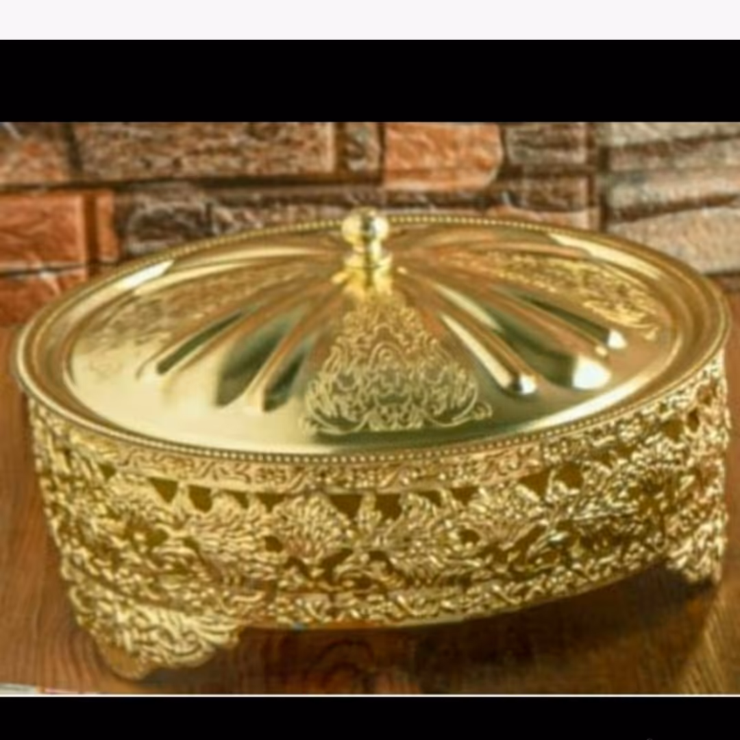 جاشکلاتی گرد طلایی آبکاری شده رنگ ثابت