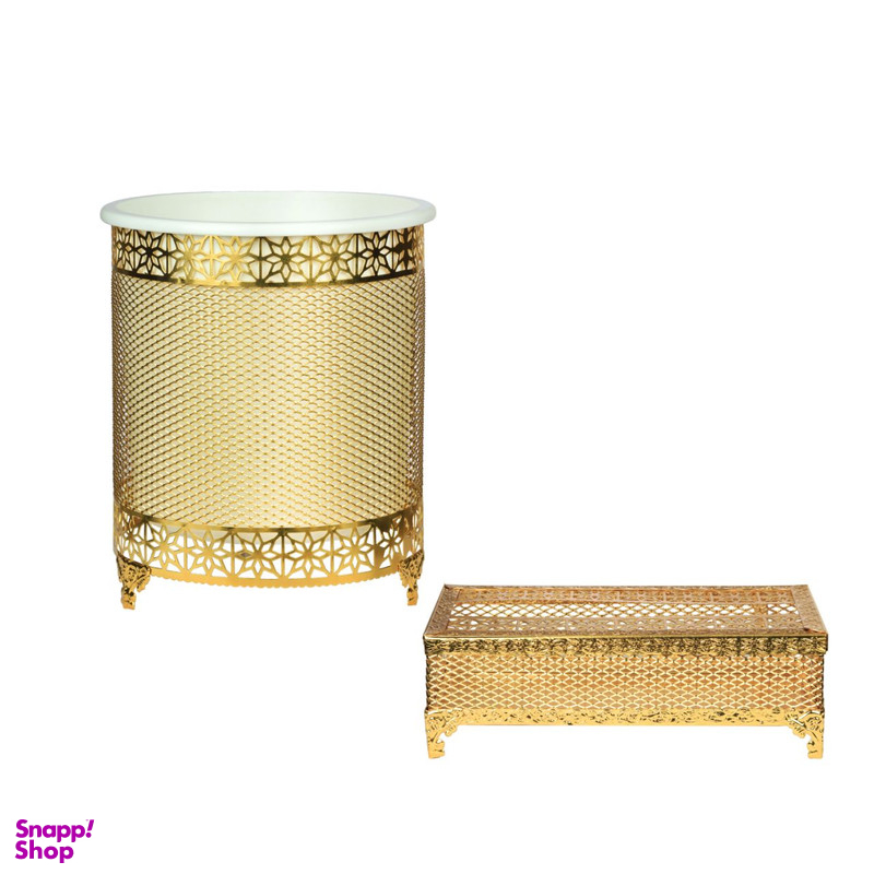 ست سطل و جا دستمالی کد B7001-G بسته دو عددی