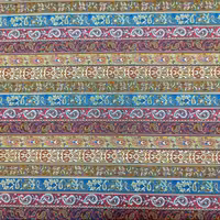 پارچه ترمه ابریشم سالاری طرح ریحان با رنگ بندی