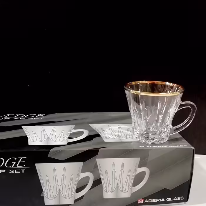 فنجان چایخوری شش عددی لب طلا وِج برند آدریا