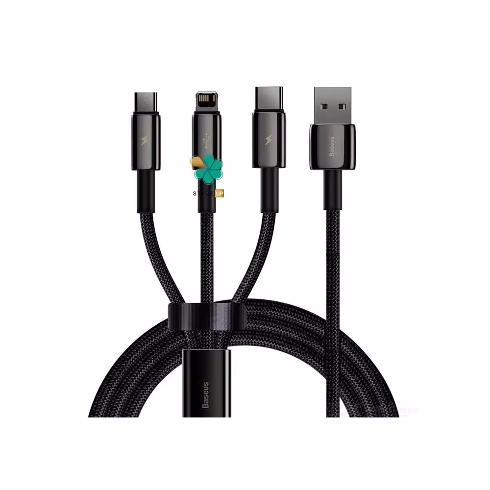 کابل شارژ تایپ سی، لایتنینگ و میکرو بیسوس مدل Baseus Tungeston Gold CAMLTWJ-01