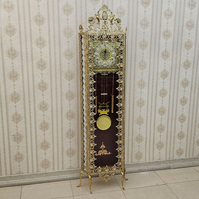 ساعت ایستاده برنز تخت مدل آفتابگردان کد 7431