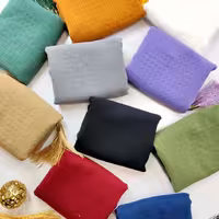 شال پفکی نخی جاذبه ساده رنگی شیک جدید