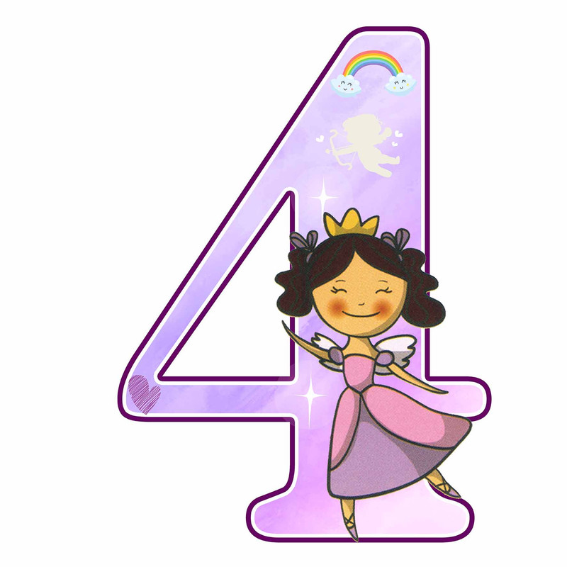 استند رومیزی تولد مدل عدد 4 طرح فرشته کد 754