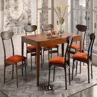 میز ناهارخوری یک تکه پایه گردو مدل DT11 - با 2 سال ضمانت