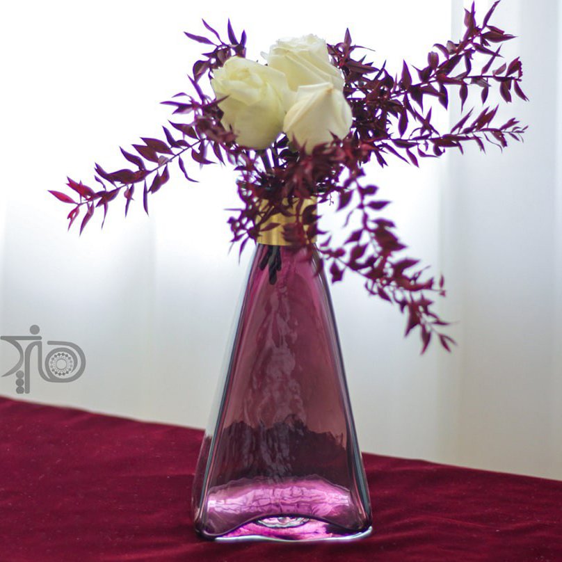 گلدان شیشه ای چهاروجهی