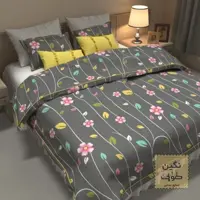 پارچه ملحفه ای نگین عرض 2.40 طرح گلاره اعلا ملافه نخی 