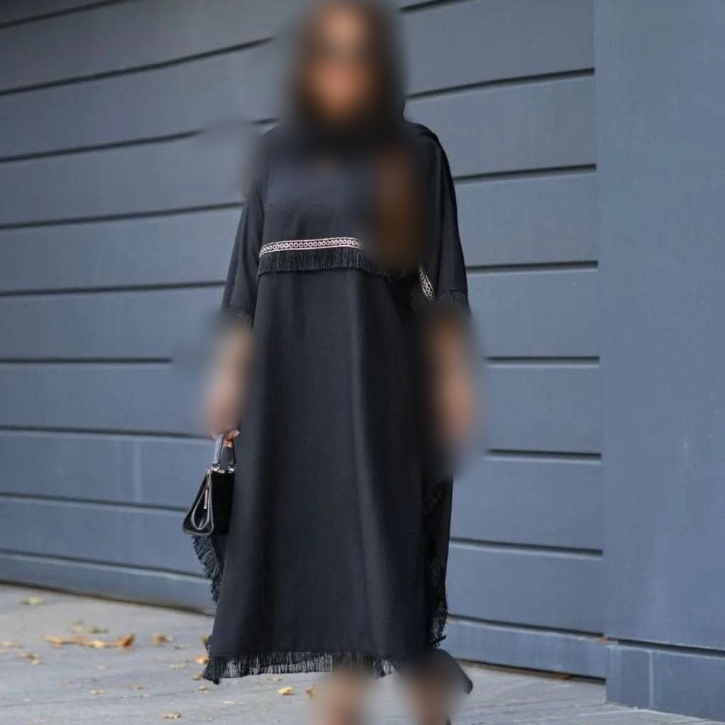 مانتو مدل لیلیا جنس ابروبادی رنگ مشکی فری سایز 38تا 50