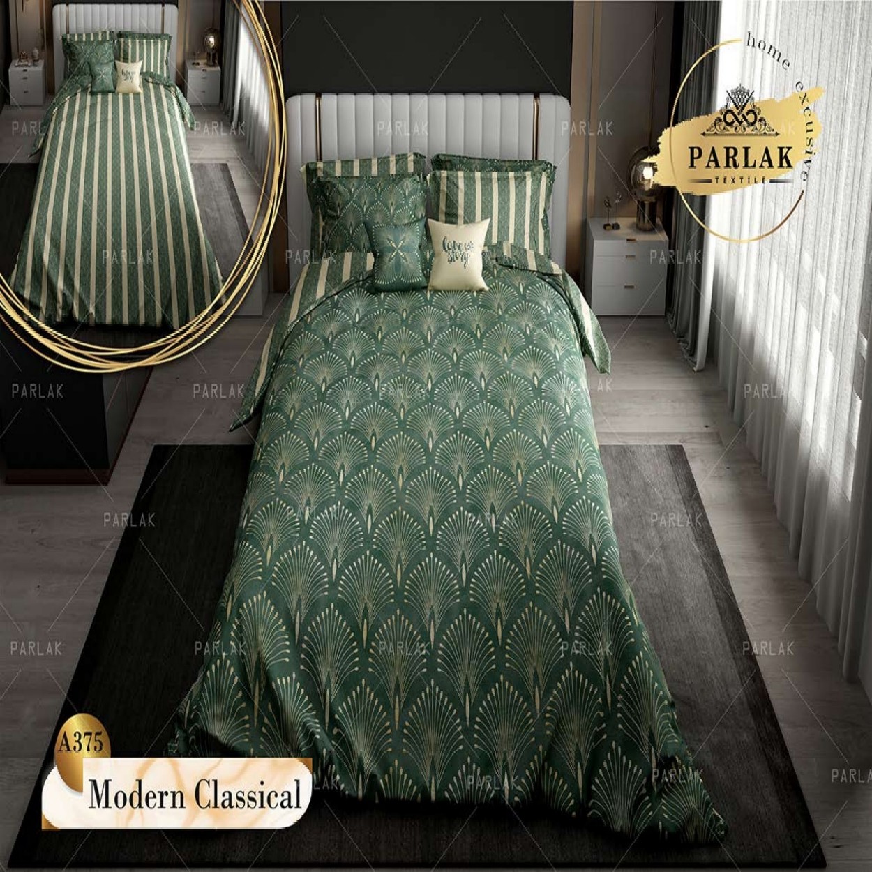 سرویس روتختی پارلاک کد A-375 دونفره 8 تکه دو رو 