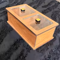 جعبه پذیرایی چوبی درب شیشه ای دوخانه