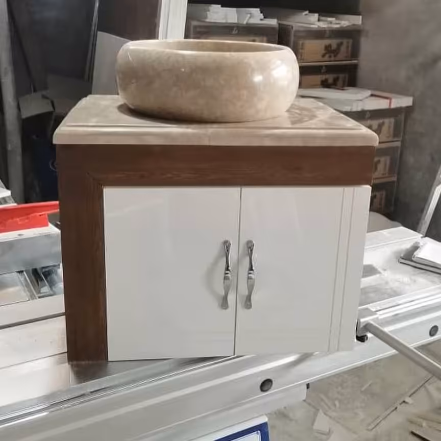 روشویی کابینتی مدل بیک تمام پی وی سی ابعاد 40در60 همراه کاسه و صفحه سنگی ارسال به سراسر ایران