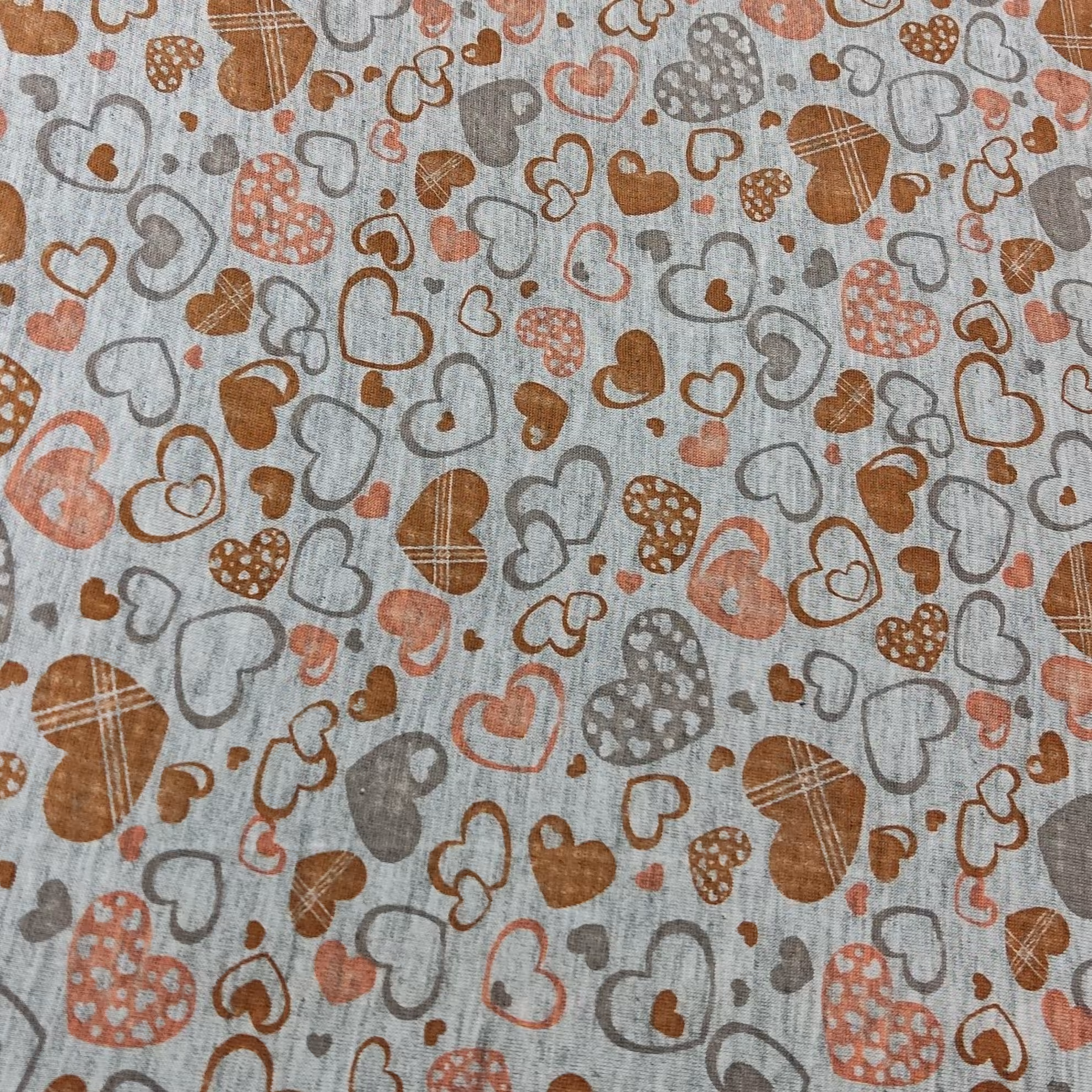 پارچه تریکو  نخی طرح قلب  عرض 180