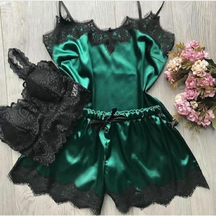 تاپ و شورت و نیم تنه ساتن مدل مهسان