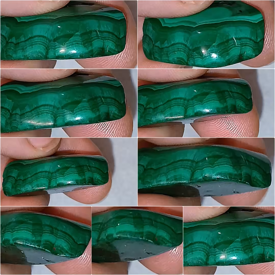 بلور سنگ مالاکیت با پدیده چشم ببری معدنی بکر بدون بهسازی بدون رنگ شدن از معدن اصلی کنگو