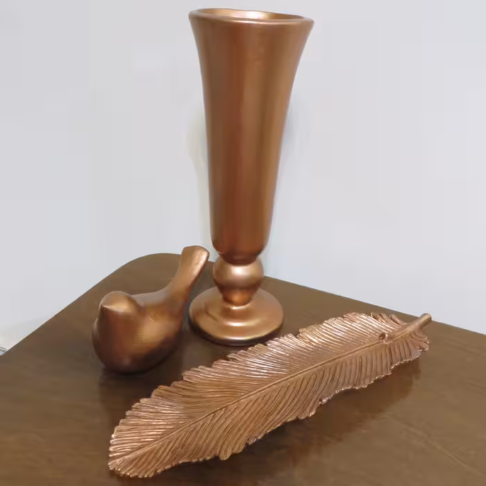 ست گلدان ، جای عود طرح برگ  و مرغ