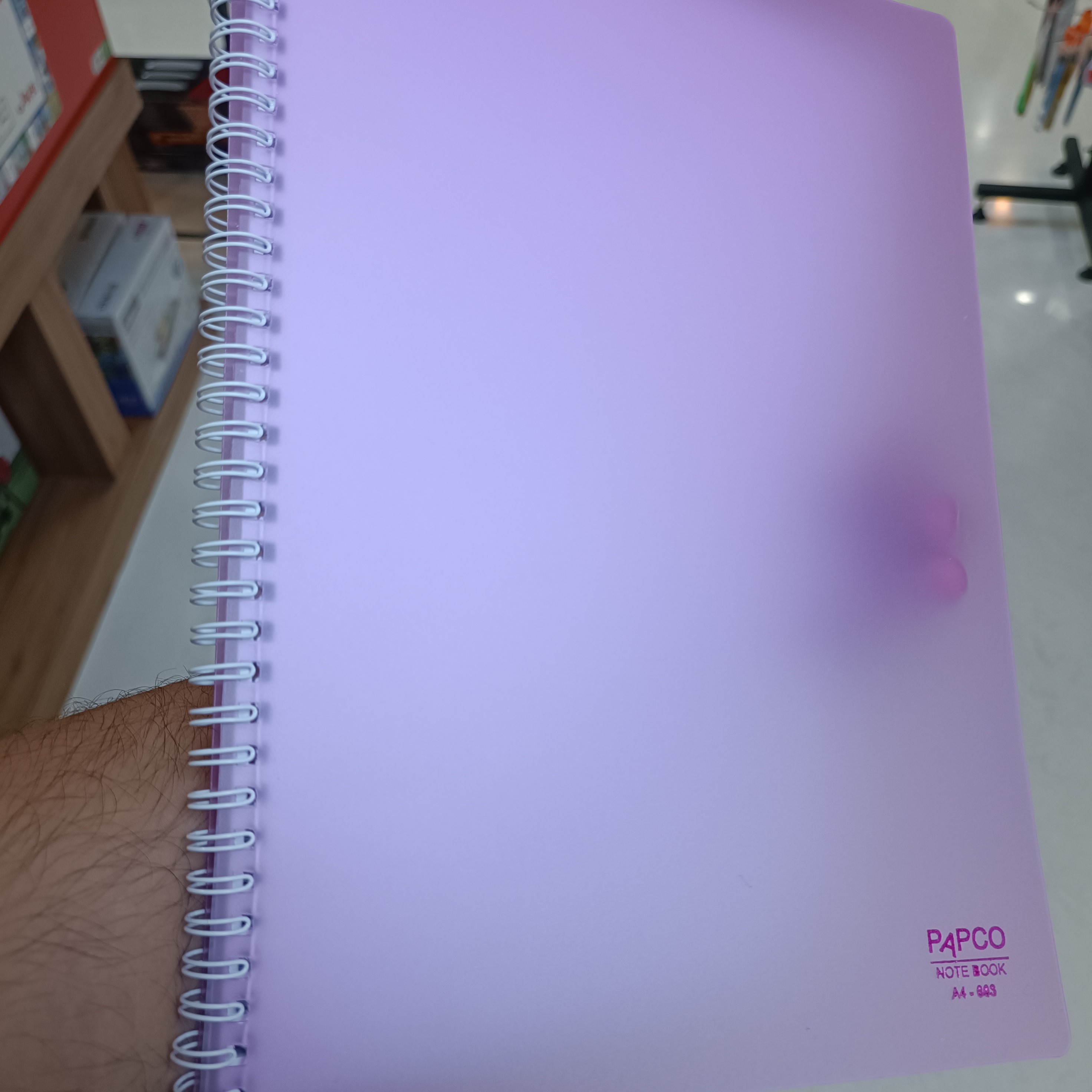 دفتر a4 کلاسوری پاپکو شفاف