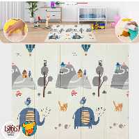 فرش بازی تاشو کودک اله‌له مدل Animals City  ابعاد 150×200×1 سانتی‌متر