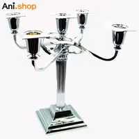 شمعدان پنج شاخه نقره ای مدل UN-3899 کد 180