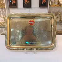 سینی پذیرایی ورق برنجی وارداتی کیفیت درجه یک طرح گل 