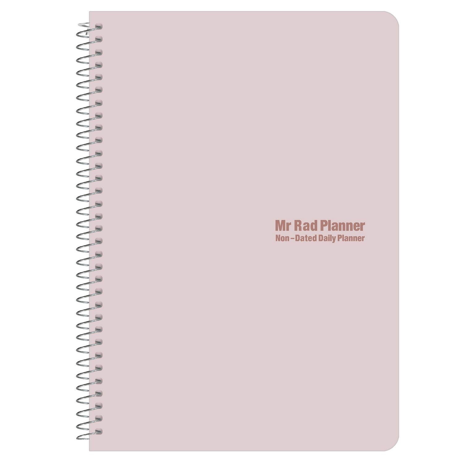 پلنر هفتگی طرح ساده و تک رنگ آبی و صورتی پاستیلی سایز آ5 و 75 برگ