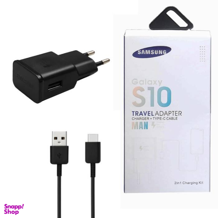 شارژر دیواری فست تک پورت سامسونگ مناسب S10 همراه کابل شارژ Type-C