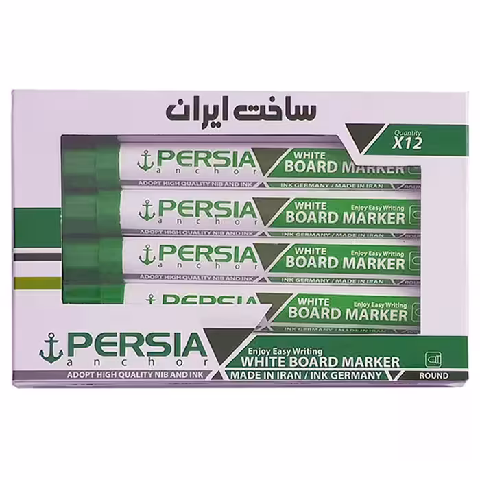 ماژیک وایت برد پرشیا سبز بسته 12عددی