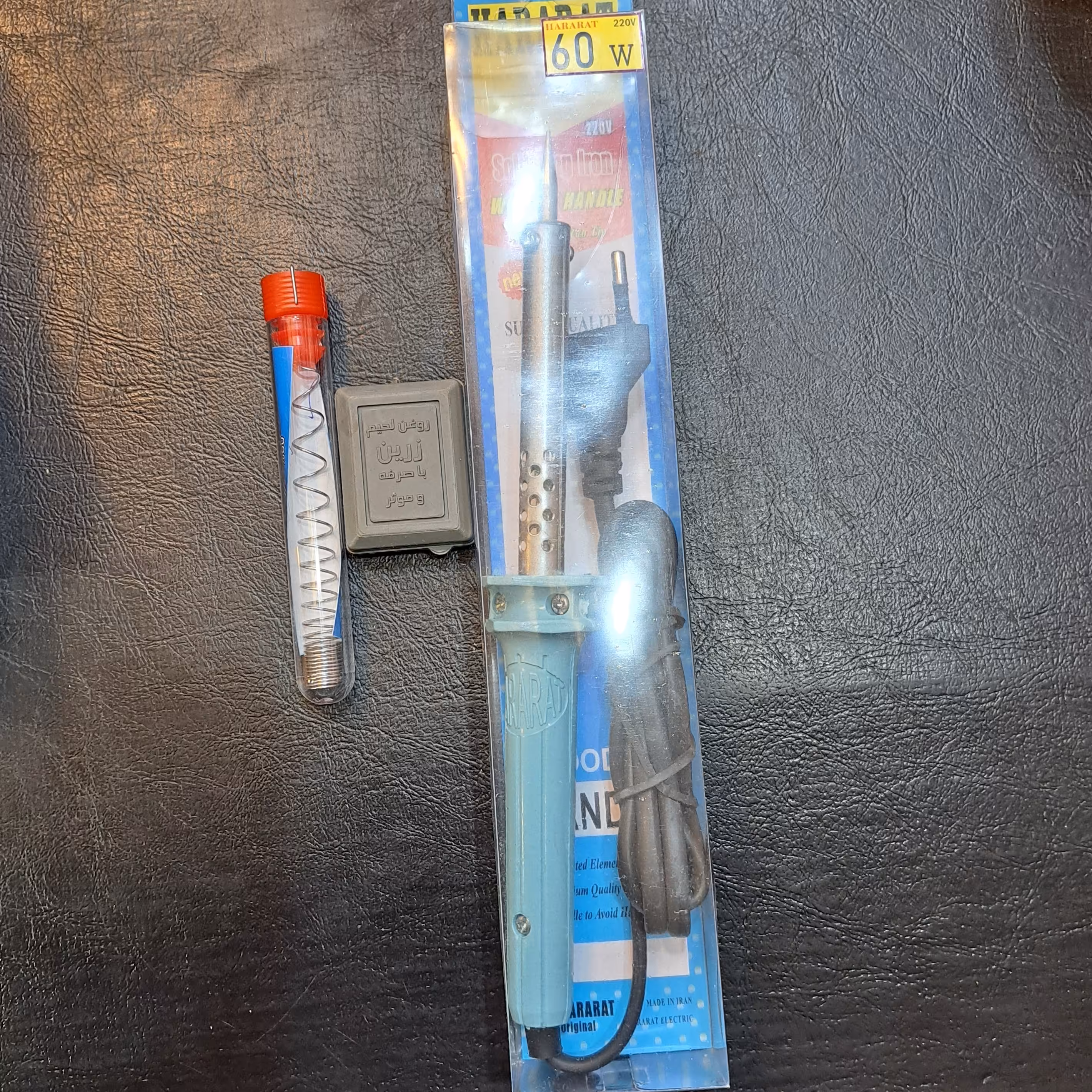 هویه 60 وات به همراه یک عدد سیم لحیم و روغن لحیم