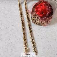 اطلاعات ، قیمت و خرید زنجیر کارتیر استیل مردانه سایز 7 میل رنگ طلایی کد D379