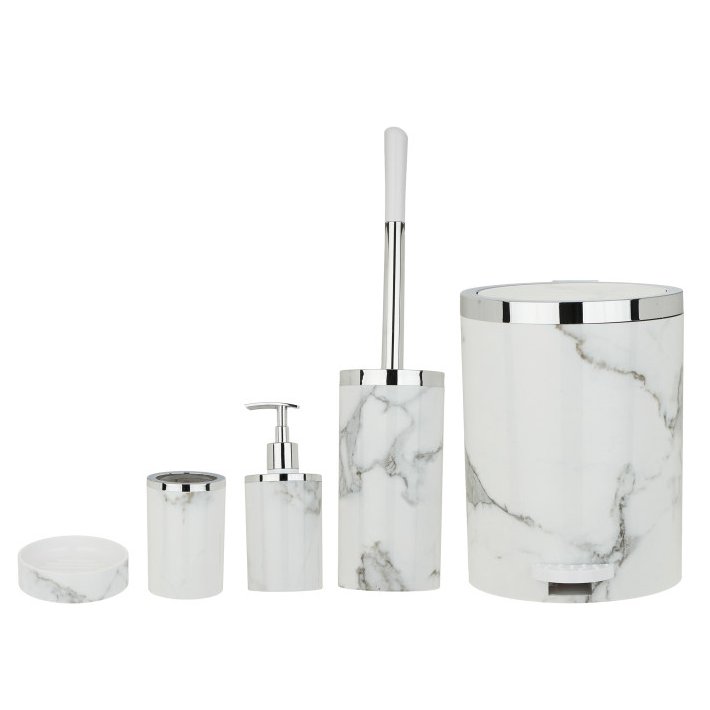 ست سرویس بهداشتی روشا ماربل سفید کروم