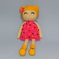 عروسک قلاب بافی دختر خندان 32cm