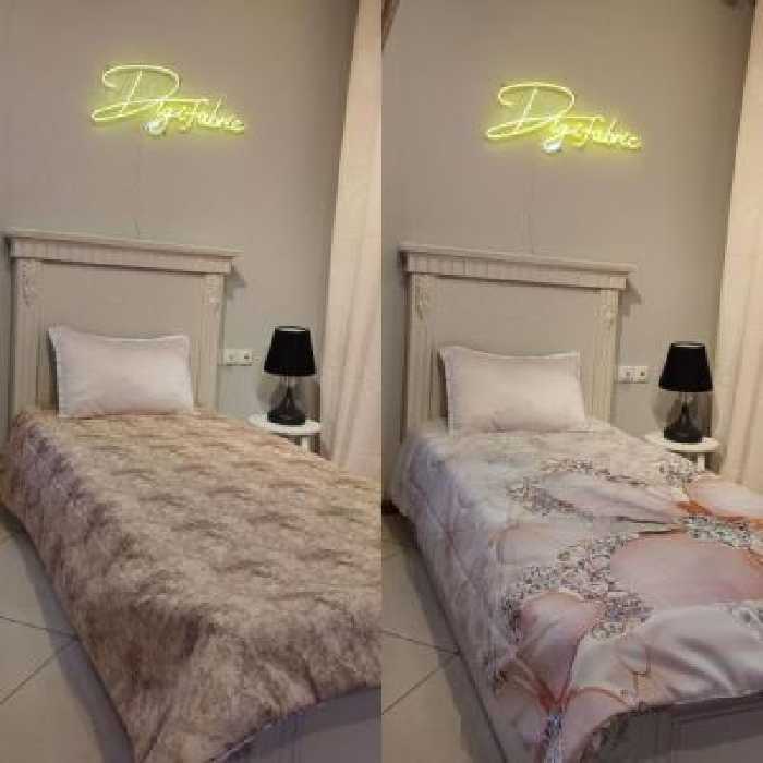 لحاف یک نفره طرح گل سه بعدی صورتی