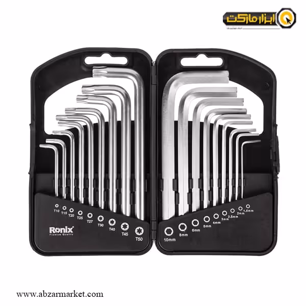 ست آچار آلن رونیکس کوتاه 18 عددی مدل RH-2051