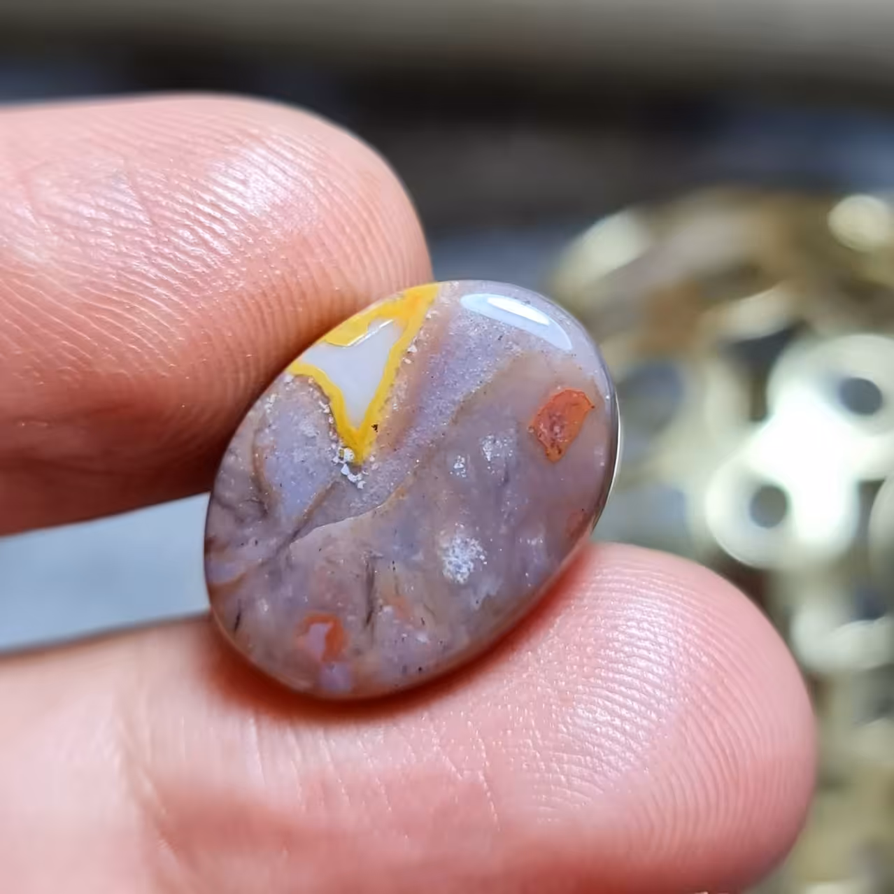  نگین بسیار زیبای سنگ صد درصد طبیعی عقیق شجری اصل معدنی 
کد  24583