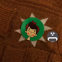 پیکسل  - مگنت - استیکر  طرح دخترخندان پیکسل ساز - جنس چوبی و نقاشی شده - ضدآب