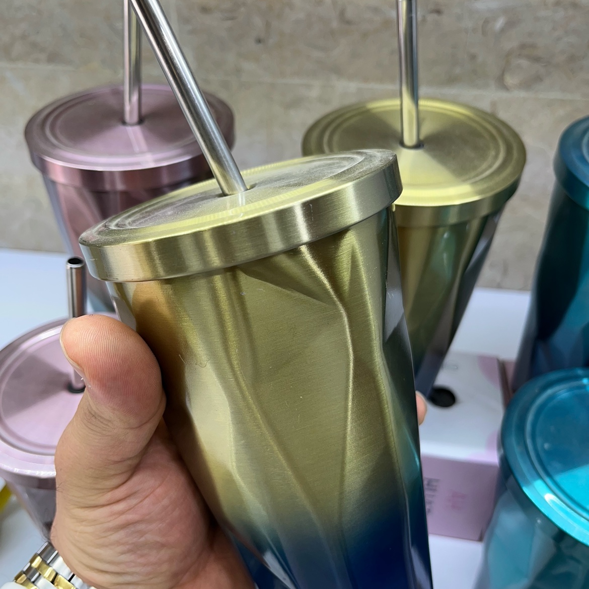 ماگ اسموتی مدل لیوان طلایی نیم لیتری 