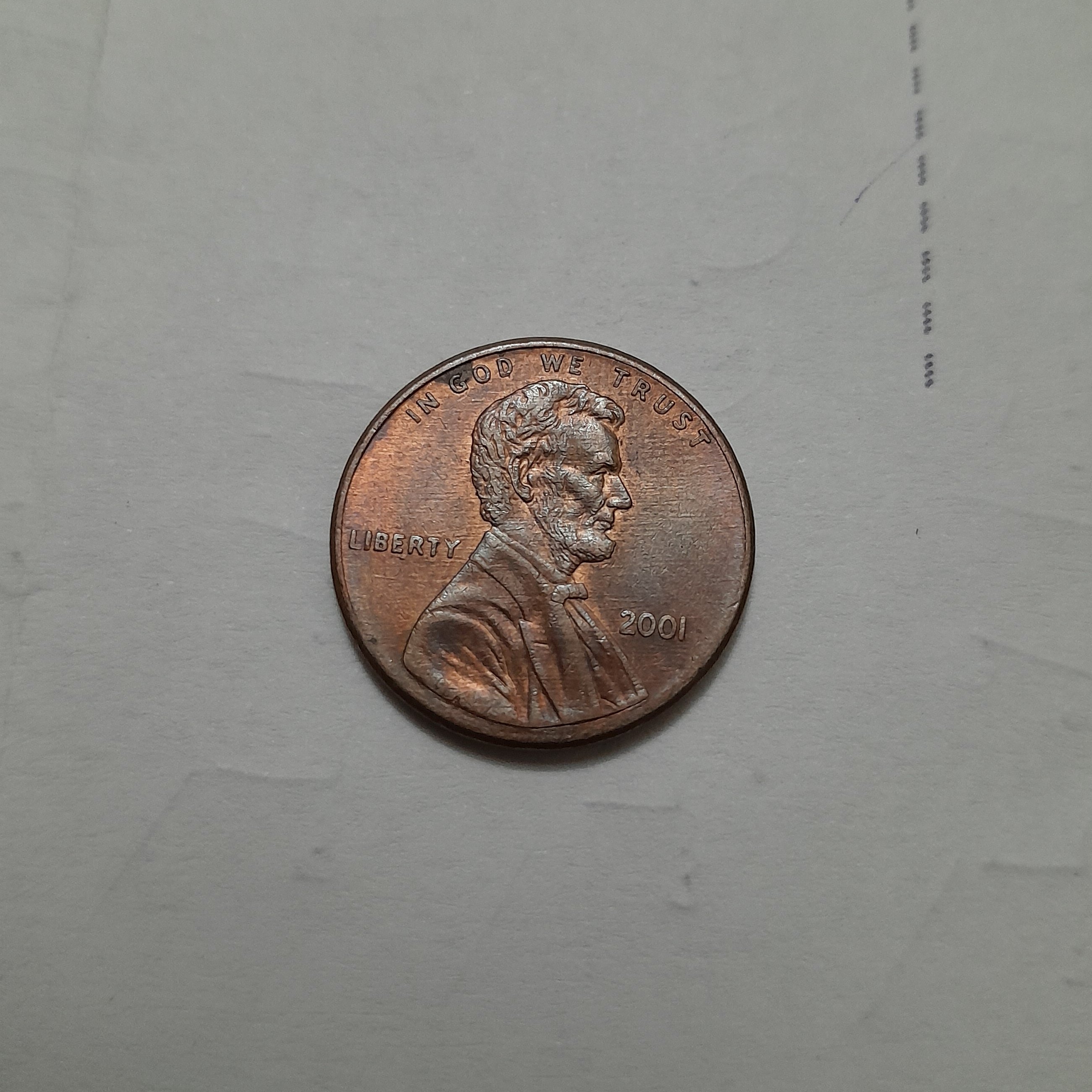 سکه 1 سنت آمریکا 2001